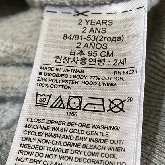 Baby Gap x Disney Mickey Mouse Hoodie Toddler 2T Gray Zip Up Sweatshirt w/ Ears - Picture 8 of 8